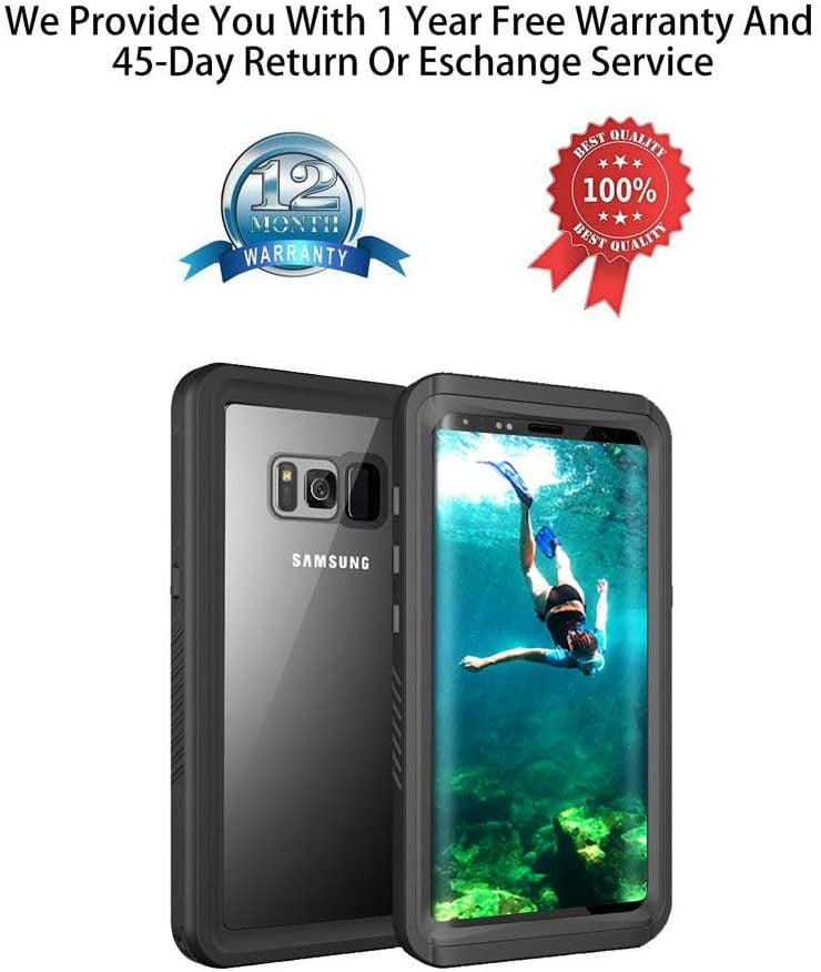 Underwater Full Body Snow-Proof Shock-Proof Dirt-Proof Hard Cover for Samsung Galaxy S8+ Access to All Functions 6.2 Feagar Samsung S8+ Plus Waterproof Case |Touch ID Available