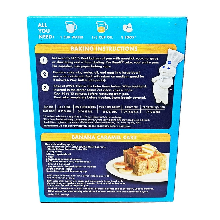 Pillsbury Moist Supreme Sugar Free Classic Yellow Premium Cake Mix