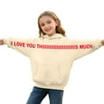 thumbnail image 3 of Hoodies for Boys Unisex Kids Letter Print Hooded Sweatshirt with Drawstring Soft Pullover Long Sleeve Comfortable Daily Wear Sweatshirt for Boys Beige 3 Y-4 Y, 3 of 6