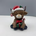 thumbnail image 6 of CoudarTitie Christmas Highland Cow Statue Holiday Decoration for Cabinet Office Tea Room Gift Box, 6 of 9