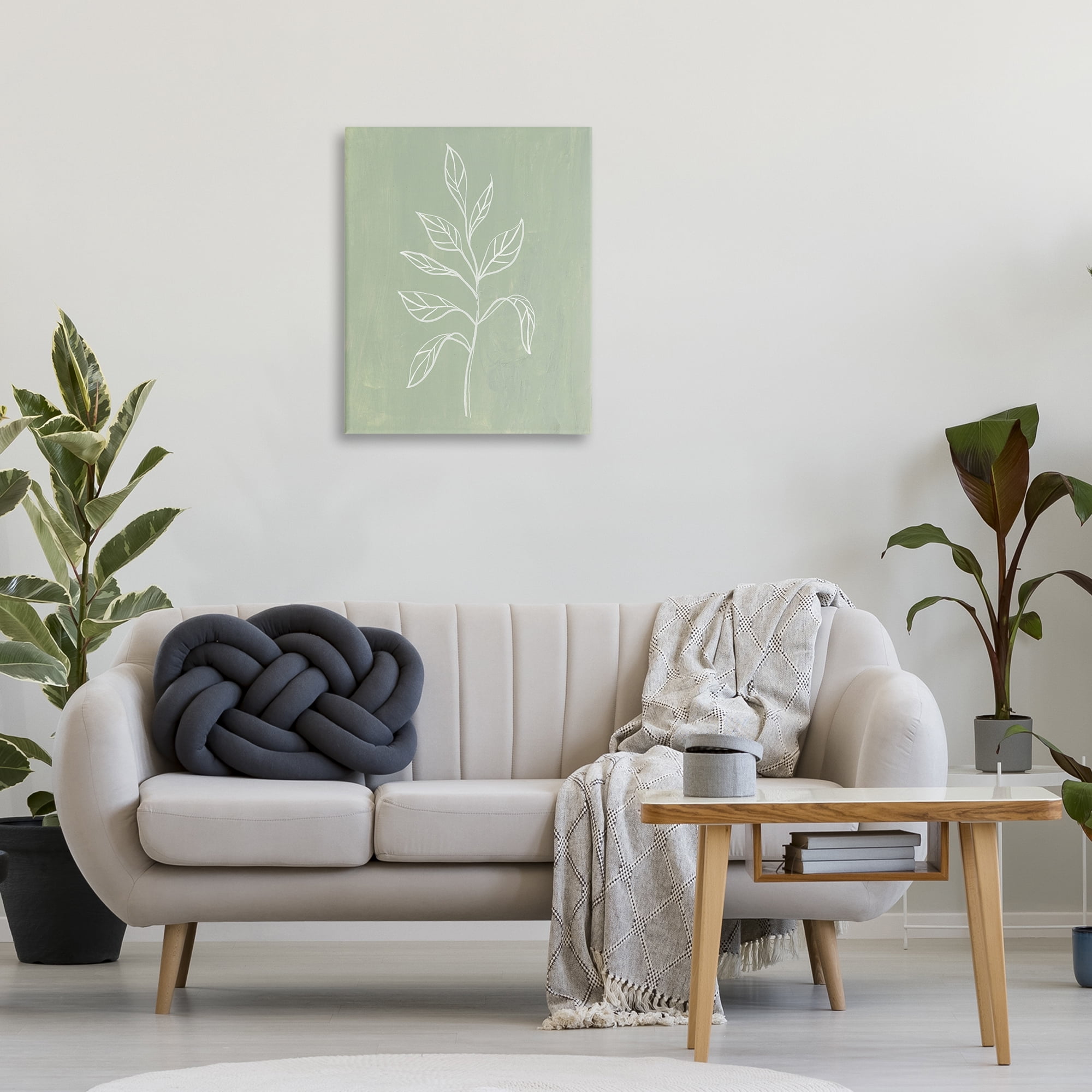 Stupell Industries Drooping Plant Leaves Plants & Flowers Painting Wrapped Canvas Art Print Wall Art, 24 x 30