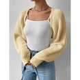 thumbnail image 2 of Women’s Chunky Knit Long Sleeve Shrug Cardigan, Open Front Cropped Sweater, 2 of 5