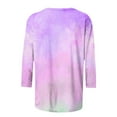 thumbnail image 5 of Busydd Womens Tops Fashion Tie Dye Blouses Casual Loose Round Neck T-Shirts 3/4 Length Sleeve Shirts Going Out Tops for Women, 5 of 5