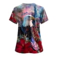 thumbnail image 5 of UngA 250 Anniversary USA Shirt Women American Falg Print Short Sleeve 250th Birthday Tops 1776-2026 4th July Freedom T Shirts Women (Red,XL), 5 of 8
