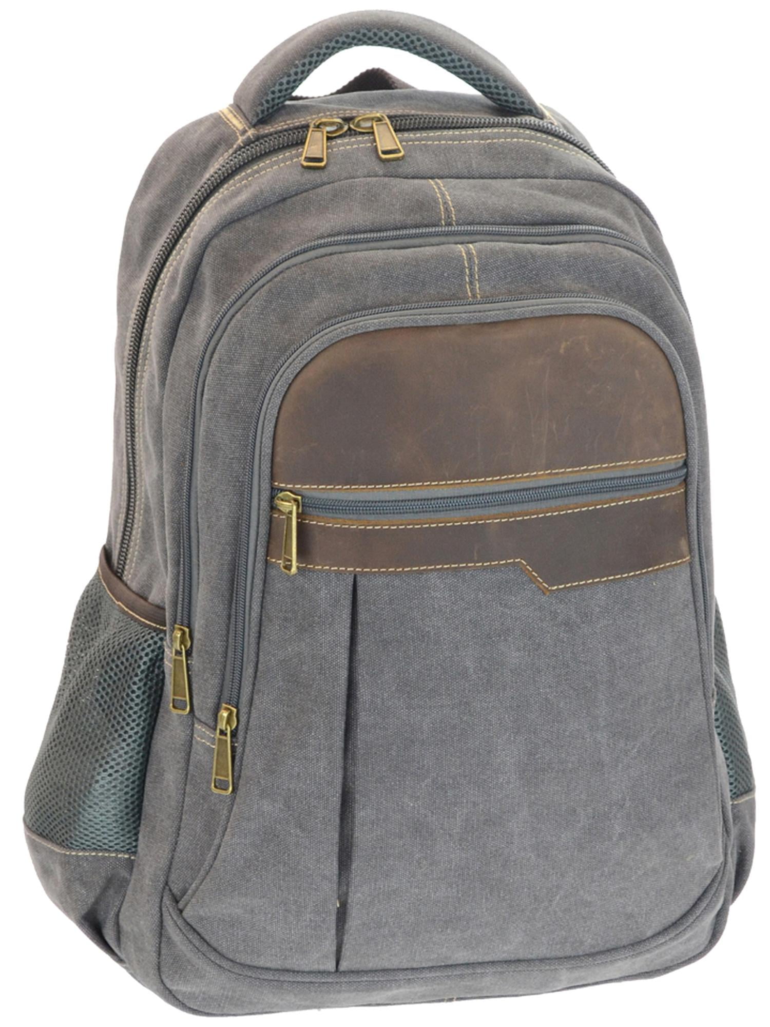 leather backpack with side pockets