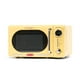 thumbnail image 1 of Nostalgia NRMO7YW6A Horno de microondas retro compacto para encimera, 0.7 Cu. 700 vatios con visualización digital LED, cerradura para niños, interior fácil de limpiar, amarillo, 1 of 5