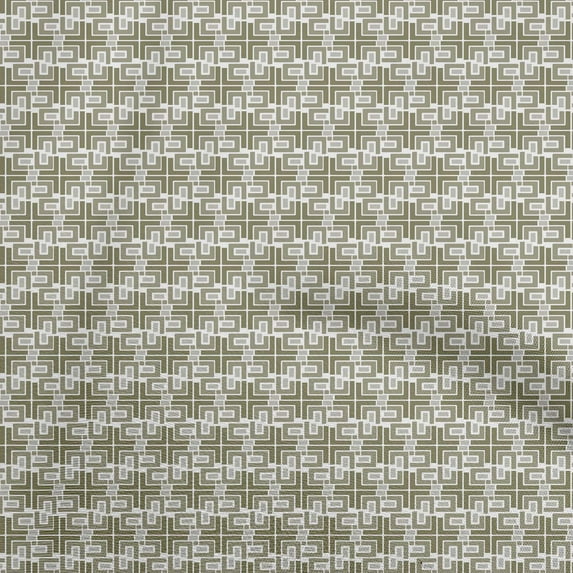 oneOone Viscose Chiffon Light Olive Green Fabric Geometric Dress Material Fabric Print Fabric By The Yard 42 Inch Wide