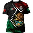 thumbnail image 6 of Custom Mexico Shirts Personalized Name Mexican 3D Flag Shirt for Men Women Aztec Unisex Short Sleeves US Eagle Pride Camisas (Polyester, Q6) (Sweatshirt, S), 6 of 9