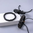 thumbnail image 4 of AMERTEER Men‘s Beaded Three/Five-Piece Set With Card Bracelet - 3/5pcs/set Brown, 4 of 6