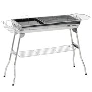 Outsunny Portable Folding BBQ Grill Stainless Steel Outdoor Cooking Camping Tailgating