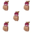 thumbnail image 3 of relayinert Bracelet Extensible Unique avec Roses en Satin Faites à la Main pour un Look Élégant Facile à Porter N27 Violet Rouge 5Set, 3 of 6