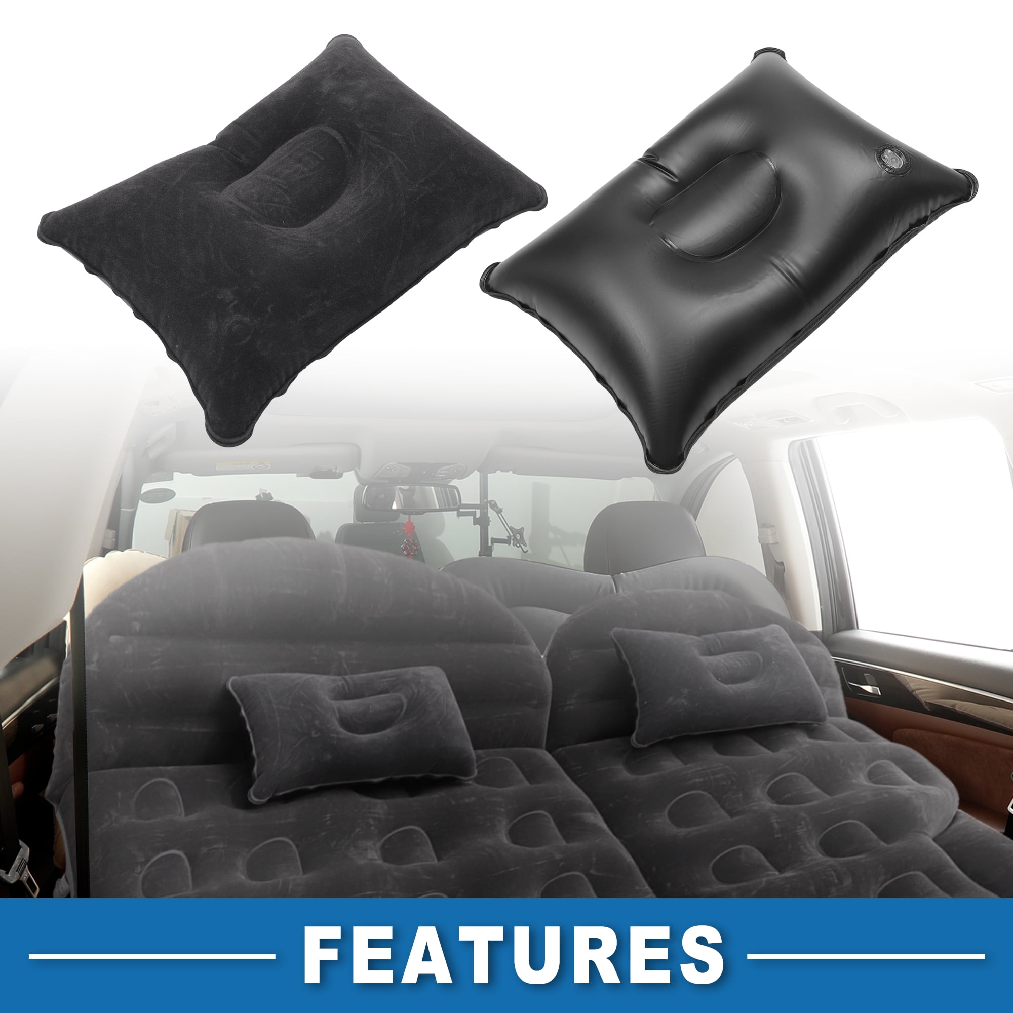 Unique Bargains 1 Set Car Air Mattress Camping Mattress Comfortable Backseat Bed Mat Air Bed for Napping Deep Gray
