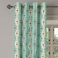 thumbnail image 3 of Ambesonne Turquoise Grommet Curtain, Traditional Polka Dot, 50" x 63", Turquoise Brown Cream, 3 of 6