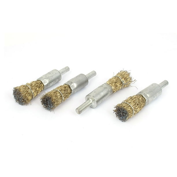 6mm Round Shank 14mm Diameter Steel Wire Wheel Brush Hand Tool