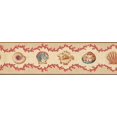 thumbnail image 2 of Coquillages Beige Rouge Brun Bord de Papier Peint Nautique Design Retro, Rouleau 15' x 7'', 2 of 3