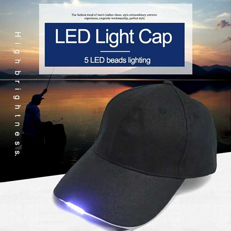 Grofry LED Light Cap Hat,Bright Hands Free with Battery Fishing LED Cap for  Running