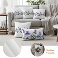 thumbnail image 6 of Spring Pastoral Floral Pillow Covers 2 Pack Watercolor Purple Flowers Pillowcase Waterproof Outdoor Throw Pillow Cover for Patio Garden Square Cushion 24”x24”, 6 of 9