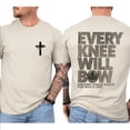thumbnail image 3 of Every Knee Will Bow Christian Faith Double Sided T-Shirt – Inspirational Scripture Graphic Tee, Comfortable Unisex Religious Shirt for Men & Women Everyday Casual Wear, 3 of 6