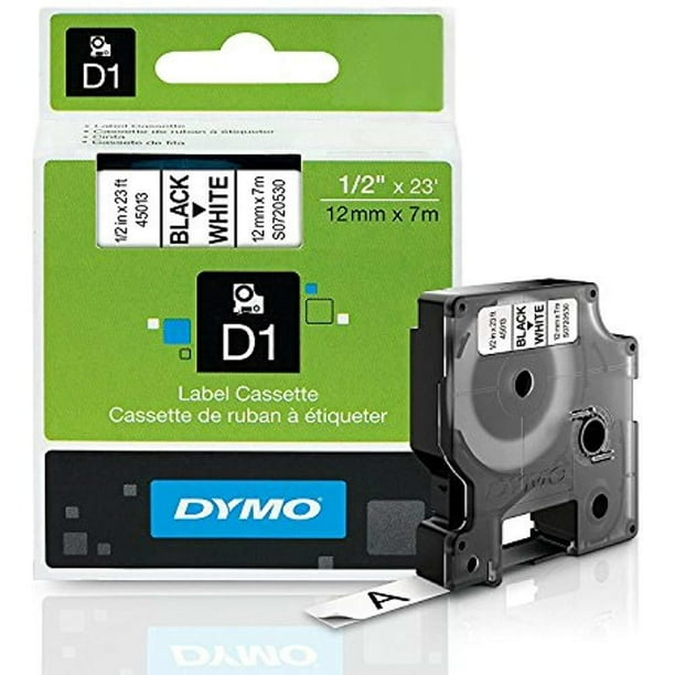 DYMO Standard D1 45013 Labeling Tape ( Black Print On White , 1/2 X 23 - Walmart.com - Walmart.com