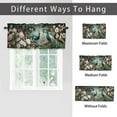 thumbnail image 6 of Peacock Curtains Valances for Home Decor Teal Green Colorful Feather Blue Flower Plant Scenery Thermal Insulated Room Darkening Curtain for Dinning Room 54 by 18 in, 1 Panel, 6 of 6