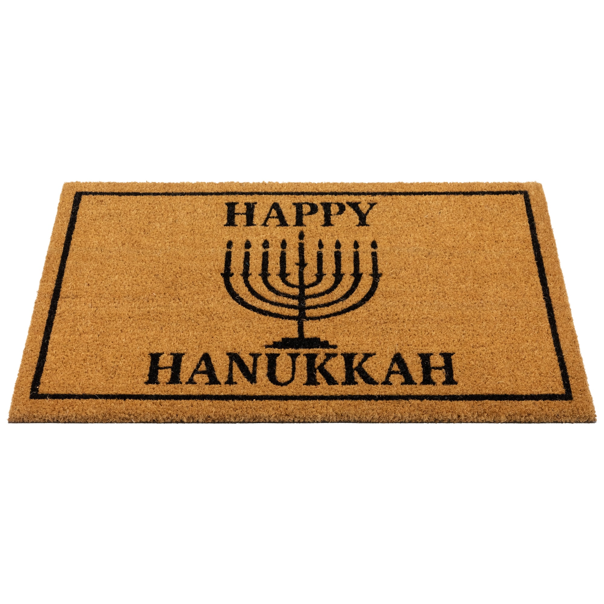 Natural Coir Happy Hanukkah Menorah Outdoor Doormat - 18" x 30"