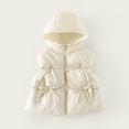 thumbnail image 2 of Besolor Toddler Kids Girls Clothes Puffer Vests Fall Winter Fleece Lined Thicken Warm Sleeveless Zipper Hoodies down Jackets with Pocket(2-3 Years,White), 2 of 7