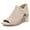 Beige, variant on YDN Women Trendy Peep Toe Low Block Heeled Sandals Back Zipper Cutout Ankle Booties Comfy Dress Daily Shoes Size 7 Beige