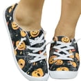 thumbnail image 3 of Willtoo Women Halloween Pumpkin Shoes Cute Spooky Print Loafers Lightweight Comfortable Platform Casual Walking Shoes Slip on Flat Sneakers Boat Shoes with Soft Sole, 3 of 5
