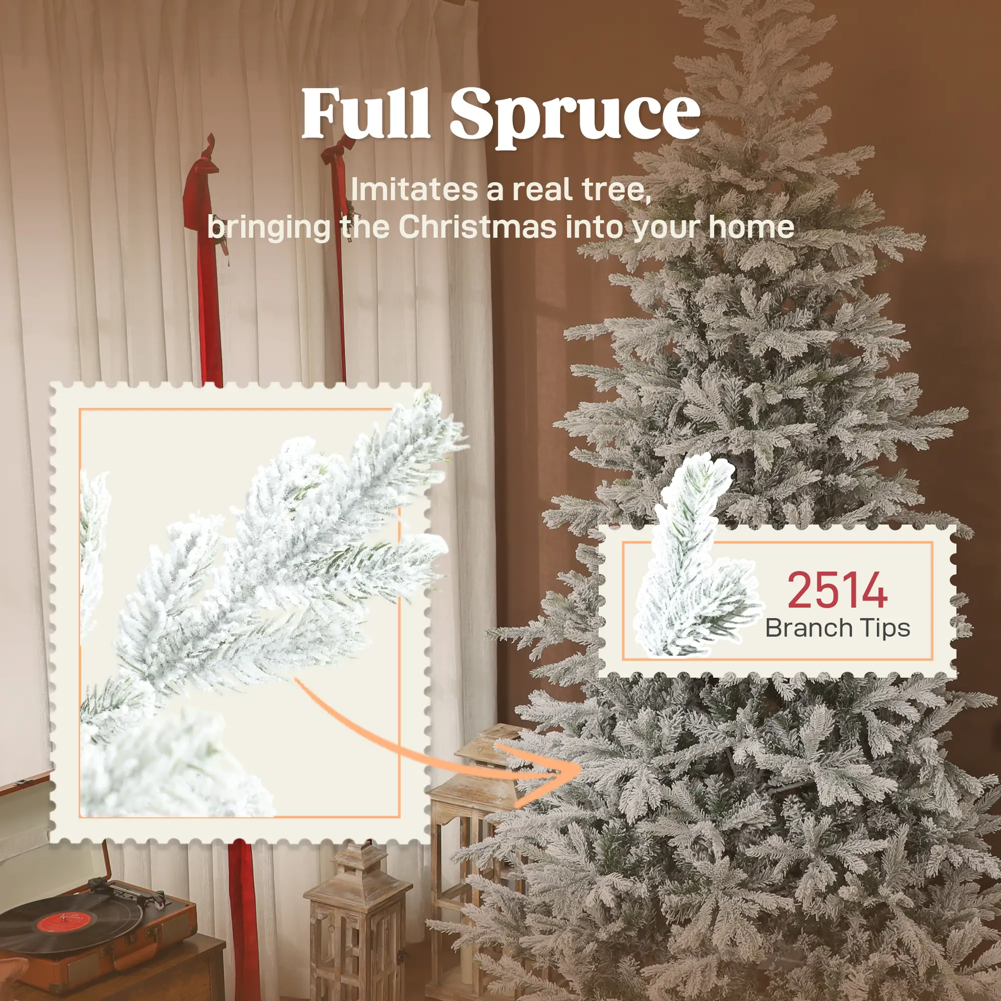 9 Ft Artificial Christmas Tree with Realistic Branches
