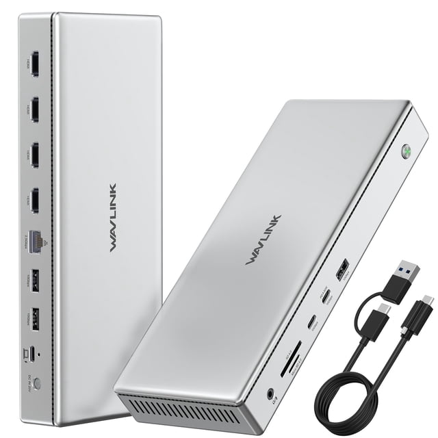 Estación de acoplamiento WAVLINK Pro para 4 monitores 4K, cuádruple HDMI para Mac/Windows