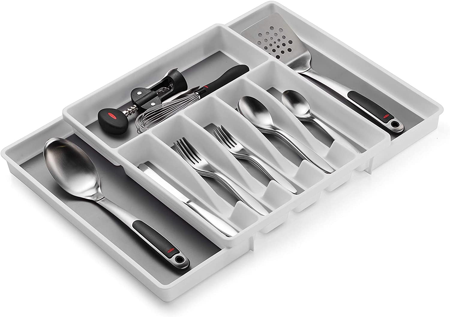 Expandable Cutlery Drawer Organizer, Flatware Drawer Tray for Silverware, Serving Utensils, Multi-Purpose Storage for Kitchen, Office, Bathroom Supplies
