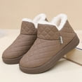 thumbnail image 4 of Faux Furry Lined Winter Boots for Women Comfortable Slip On Ankle Booties Platform Non Slip Fuzzy House Slippers Brown 6.5, 4 of 7