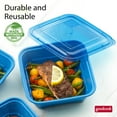 thumbnail image 4 of GoodCook Meal Prep 3 Cup Square, 20-Piece, Blue, Made Without BPA Plastic, 4 of 21