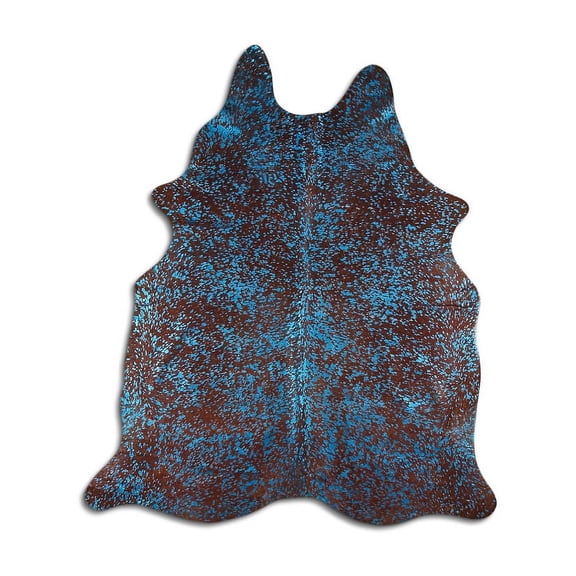Espirit cowhide rugs for sale BLUE METALLIC ON BROWN rug