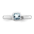 thumbnail image 4 of Sterling Silver Cushion Cut Aquamarine Ring, 4 of 5