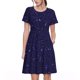 thumbnail image 1 of Balery Glittering Purple Starfield Vestidos sueltos de manga corta para mujer, vestidos de verano 2025, vestidos casuales de corte A con vuelo., 1 of 6