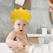 Kids Shower Visor Hat - Waterproof Bath Eye & Ear Protector for Babies 0-9 Years, Adjustable Silicone Shampoo Shield (Pink Blue Yellow Orange) - 7.08x11.29 Inches