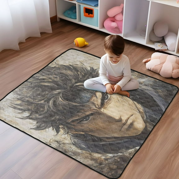 WOBOGO Satoru Gojo Baby Playmats Extra Large Waterproof Rollable Activity Pads for Toddlers 50×50inch