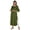 Olive Green, variant on Moomaya Solid Rayon Kurta For Women bell Sleeve Drawstring Neck Long Ethnic Kurti