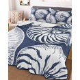 thumbnail image 3 of Quilts Twin XL Size, Coastal Shell Navy Blue Soft Comforter Bedding Set for Bed, Summer Ocean Shell Beach Lightweight Quilted Bedspread with Pillow Cover(2 Pieces) for All Season, 68x98 Inch, 3 of 9