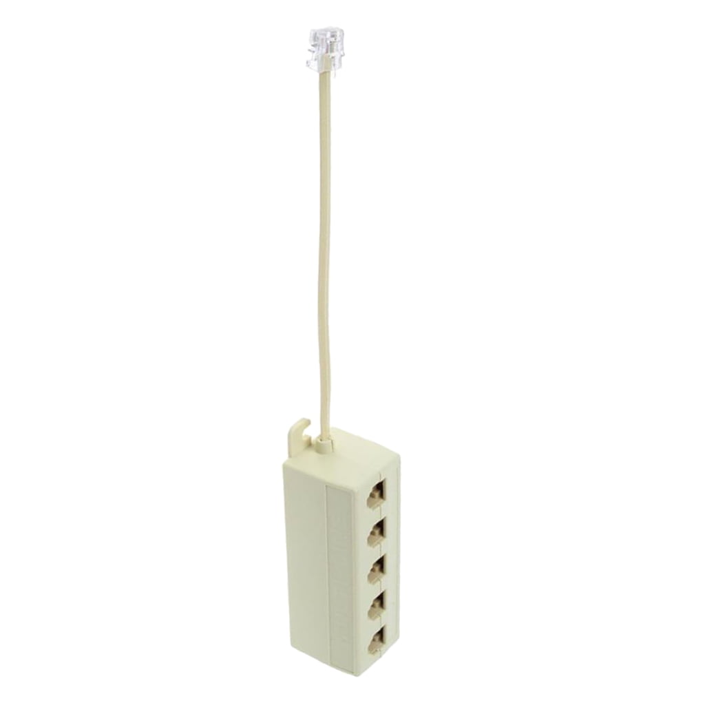 Five Way Telephone Splitters, Male To Female Converter Cable RJ11 6P4C Telephones Wall Adaptor