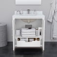 thumbnail image 3 of Homestock Rustic Ranch 30 Inch Single Bathroom Vanity In White, No Countertop, No Sink, Satin Bronze Trim, 3 of 4