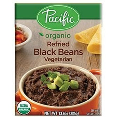 (6 Pack) Pacific Foods Organic Refried Black Beans Vegetarian, 13.6