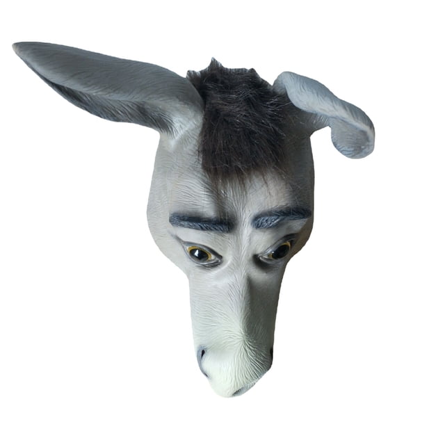 Máscara de burro con cabeza de animal de resina realista para fiesta de Halloween
