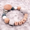 thumbnail image 2 of Chupete de madera de silicona con nombre personalizado gratis hecho a mano, cadena de dentición segura, mordedor de bebé, soporte de Clips para chupete ecológico Tan Jianjun unisex, 2 of 2