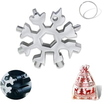 18-in-1 Snowflake Multi Tool Portable Stainless Steel Snowflake Bottle Opener/Flat Phillips Screwdriver Kit/Wrench Tools for Outdoor Camping Tool ,Christmas Gift (Silver 1 PACK)