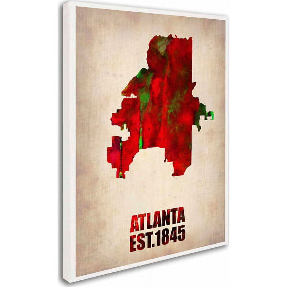 Trademark Fine Art "Atlanta Watercolor Map" Canvas Art by Naxart