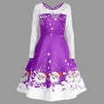 thumbnail image 5 of Vintage Christmas Dress Womens Round Neck Lace Splicing Long Sleeves Christmas Party Dress Ladies Vintage Dress Christmas Womens Dress Womens Christmas Dress Christmas Party Dress, 5 of 5