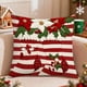 thumbnail image 1 of Herunwer Christmas Snowman Reindeer Gloves Eucalyptus Throw Pillow Covers, Winter Holiday Stripes Cushion Case Decoration for Sofa Couch, 1 of 6