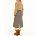 thumbnail image 4 of CharmCyan Women Casual High Elastic Waist Slimming Lady Tight Long Solid Skirt Khaki L, 4 of 4